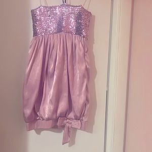 Strapless Sequin and Satin Dress